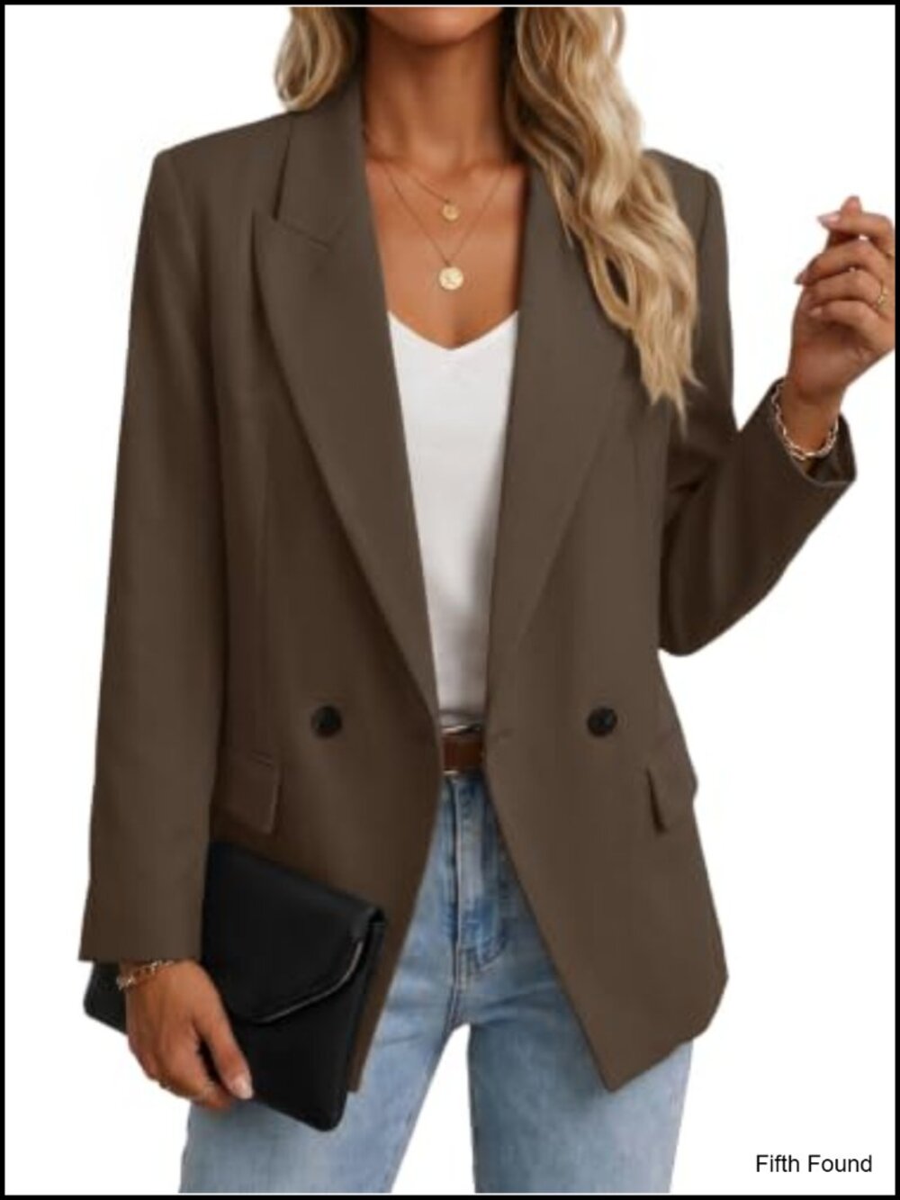 Women's Oversized Business Casual Blazer Polyester Blend